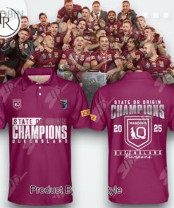 Queensland Maroons State Of Origin Champions 2025 Limited Edition Polo Shirt   Maroon