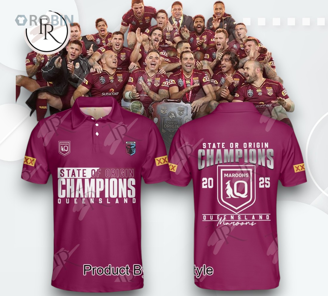 Queensland Maroons State Of Origin Champions 2025 Limited Edition Polo Shirt Maroon Queensland Maroons State Of Origin Champions 2025 Limited Edition Polo Shirt Maroon