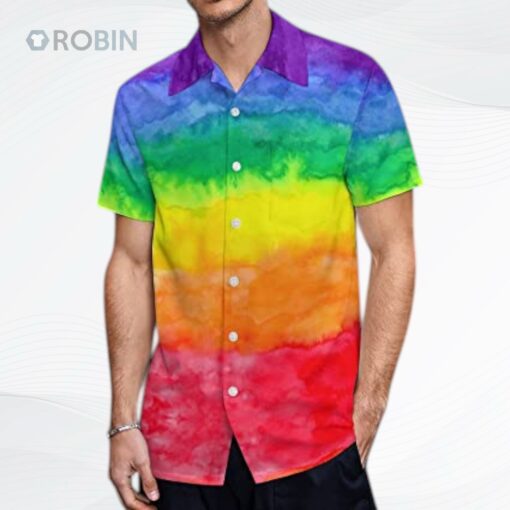 Rainbow Color Hawaiian Shirt, Hawaii Shirt For Gaymer, Lesbian Rainbow Hawaiian 3D T Shirt