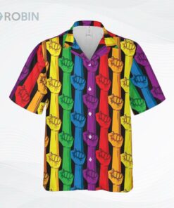 Rainbow Color Lgbt Hawaiian Shirt, Pride Ally Hawaiian Shirts, Transgender Pride Clothing, Trans Hawaiian Shirt