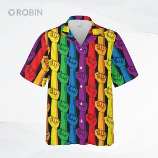 Rainbow Color Lgbt Hawaiian Shirt, Pride Ally Hawaiian Shirts, Transgender Pride Clothing, Trans Hawaiian Shirt