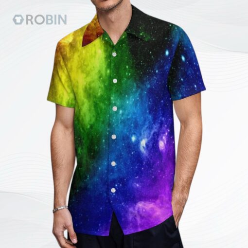 Rainbow Galaxy Lgbt Pride Tropical Hawaii Beach Shirts
