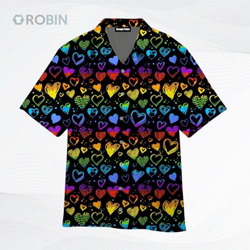 Rainbow Heart Lgbt Hawaiian Shirt, Amazing Lgbt Hawaiian Shirt, Hawaiian Pride, Gift For Gaymer