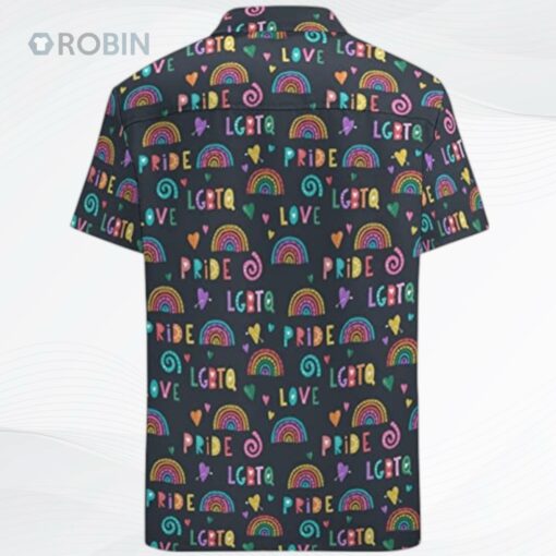Rainbow Lgbt Print Summer Hawaiian Shirts Beach Shirts Gift, Lesbian Love Gifts, Love Is Love Rainbow Hawaii Shirt