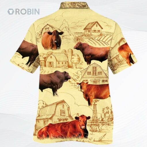 Red Angus Cattle Lovers Farm Hawaiian Shirt, Cow Hawaiian Shirt