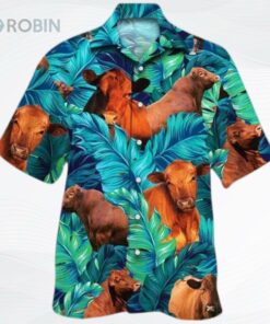 Red Angus Cattle Lovers Hawaiian Shirt