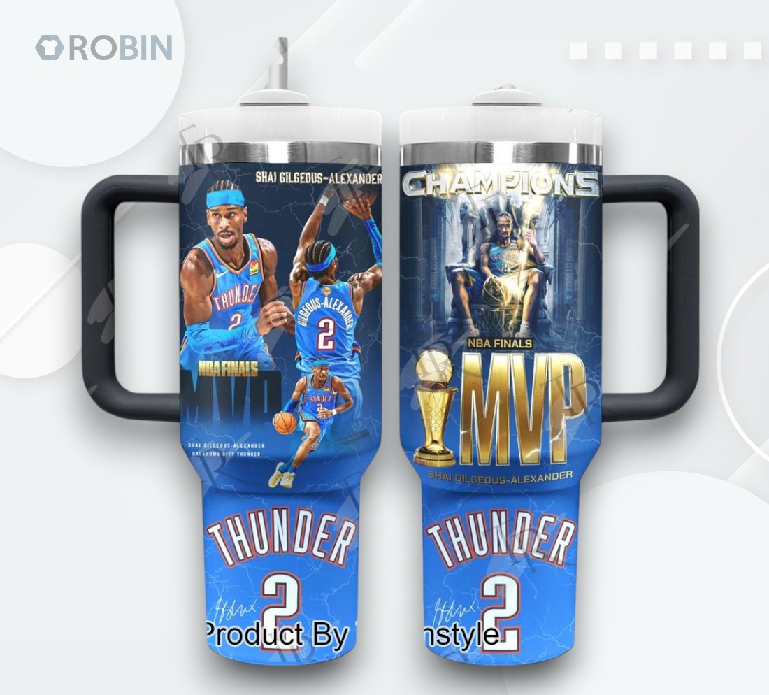 Shai Gilgeous Alexander X Oklahoma City Thunder MVP NBA Finals Champions Special Edition 40oz Tumbler Shai Gilgeous Alexander X Oklahoma City Thunder MVP NBA Finals Champions Special Edition 40oz Tumbler
