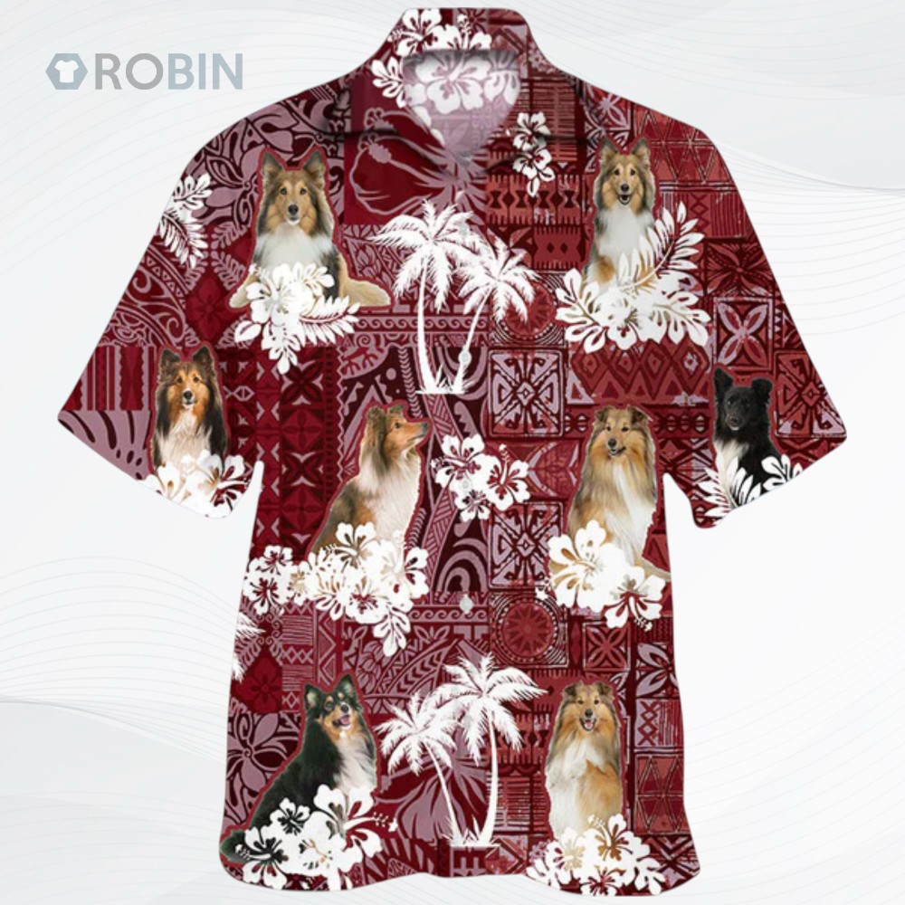 Shetland Sheepdog Hawaiian Shirt Shetland Sheepdog Hawaiian Shirt