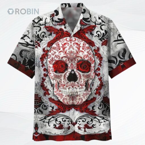 Skull Hawaiian Shirt, Cool Skull 3D Full Printed Hawaii Aloha Beach Shirts, Men Skull Hawaiian Shirts, Skull Lover Gifts