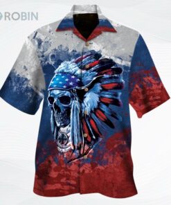 Skull Native American Hawaiian Shirt Men Women Skull Native American Hawaiian Shirt Men Women