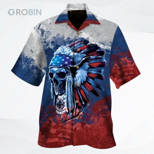 Skull Native American Hawaiian Shirt Men Women