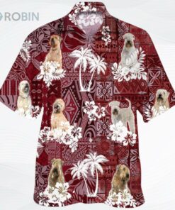 Soft Coated Wheaten Terrier Hawaiian Shirt, Dog Hawaii Shirt Red Tribal Pattern