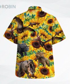 Sunflower Dinosaur Hawaiian Shirt