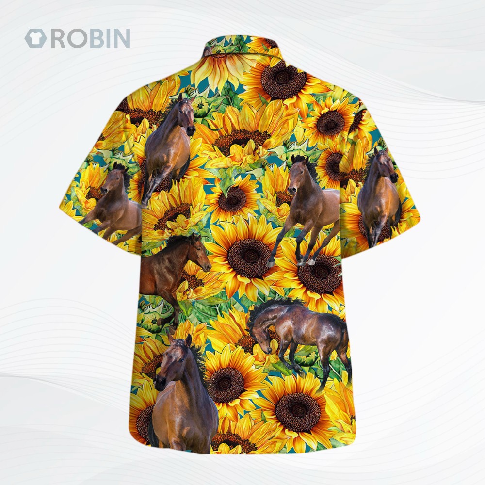 Sunflower Horse Hawaiian Shirt Sunflower Horse Hawaiian Shirt