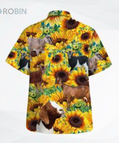Sunflower Nubian Goat Hawaiian Shirt
