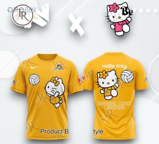 Sunshine Coast Lightning Suncorp Super Netball X Hello Kitty 2025 3D Printed Shirt (Hoodie, Shirt, Sweatshirt)