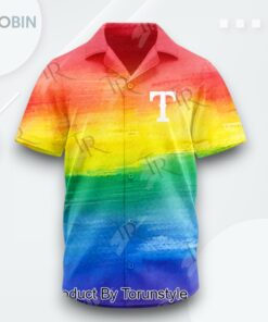 Texas Rangers X Pride Month Limited Edition Hawaiian Shirt Texas Rangers X Pride Month Limited Edition Hawaiian Shirt