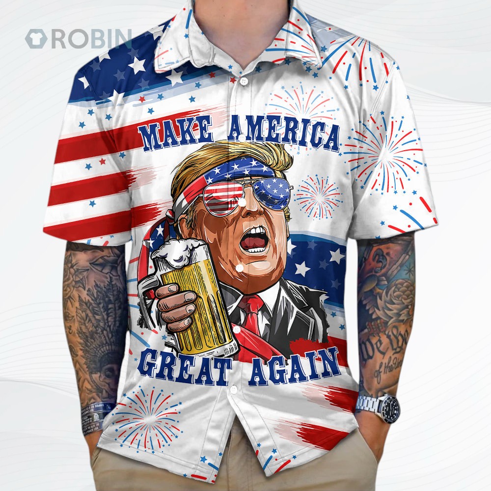 Trump Make America Great Again Trump Independence Day Hawaii Shirt   Let's Go Brandon Hawaii Shirt Trump Make America Great Again Trump Independence Day Hawaii Shirt   Let's Go Brandon Hawaii Shirt