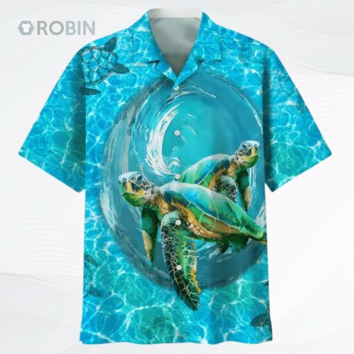 Turtle Beach Hawaiian Shirt, Summer Aloha Beach Shirt, Sea Turtle Hawaiian Shirt Gifts For Him
