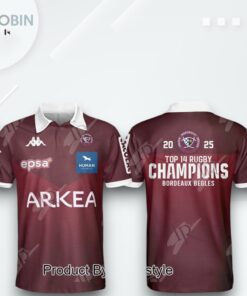 Union Bordeaux Begles Top 14 Rugby Champions 2025 Limited Edition Polo Shirt