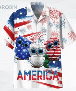 Usa Owl On Unisex Hawaiian Shirt On Independence’S Day, Owl Hawaiian Shirt Short Sleeve Usa Owl On Unisex Hawaiian Shirt On Independence’S Day, Owl Hawaiian Shirt Short Sleeve