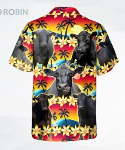 Vintage Black Angus Hawaiian Shirt Tropical Sunset Hibiscus And Palm Tree Hawaiian Shirt Vintage Black Angus Hawaiian Shirt Tropical Sunset Hibiscus And Palm Tree Hawaiian Shirt
