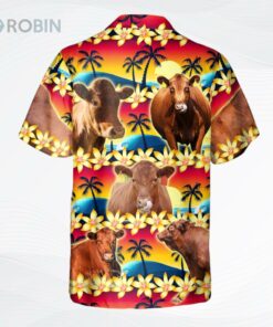 Vintage Red Angus Tropical Sunset Hibiscus And Palm Tree Hawaiian Shirt Vintage Red Angus Tropical Sunset Hibiscus And Palm Tree Hawaiian Shirt