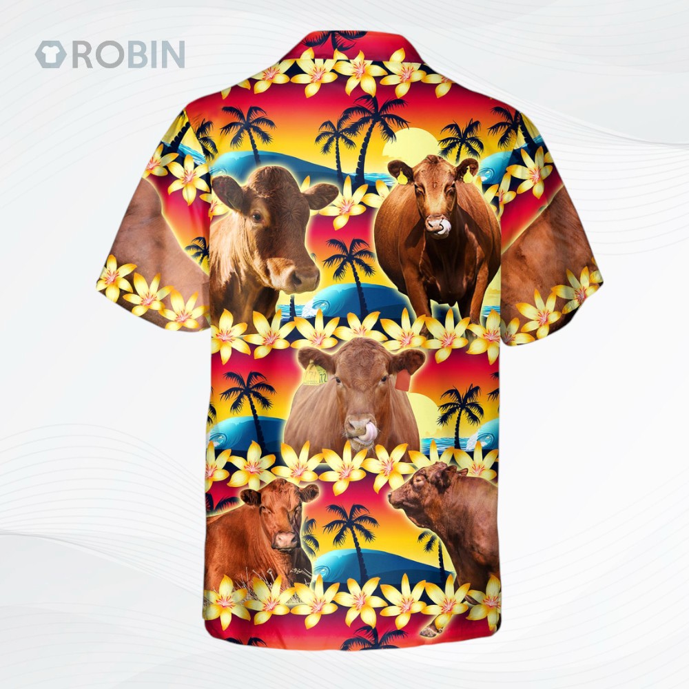 Vintage Red Angus Tropical Sunset Hibiscus And Palm Tree Hawaiian Shirt Vintage Red Angus Tropical Sunset Hibiscus And Palm Tree Hawaiian Shirt