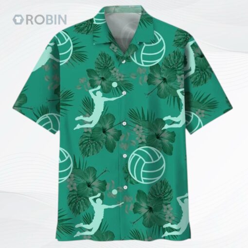Volleyball Kelly Green Hawaiian Shirts, Volleyball Hawaii Aloha Beach Shirts