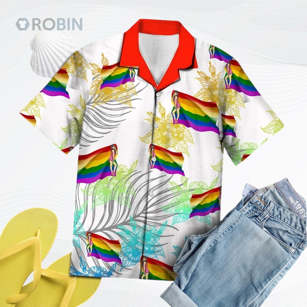 Watercolor Art Lgbt Flag Love Is Love Summer Vacation Pattern Hawaiian Shirt Watercolor Art Lgbt Flag Love Is Love Summer Vacation Pattern Hawaiian Shirt