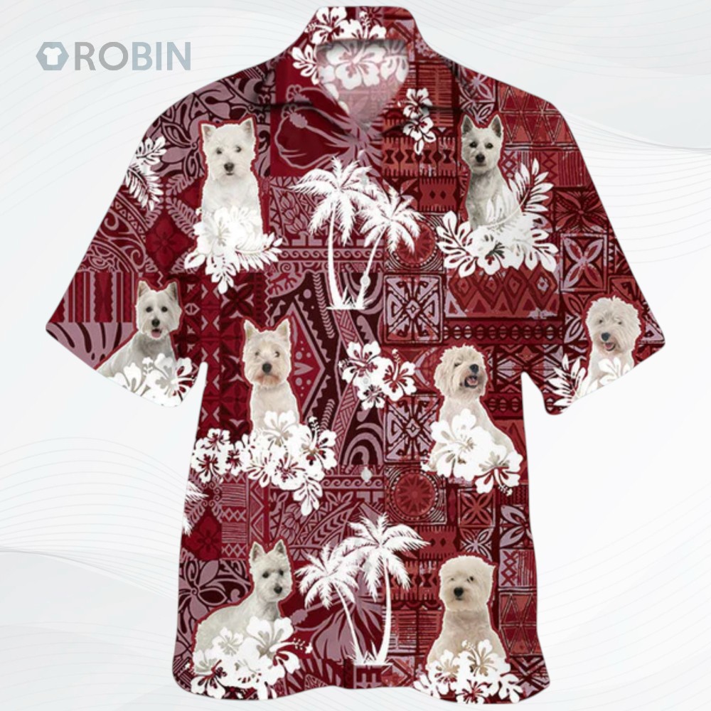 West Highland White Terrier Hawaiian Shirt, Kute Dog Hawaiian Shirts West Highland White Terrier Hawaiian Shirt, Kute Dog Hawaiian Shirts
