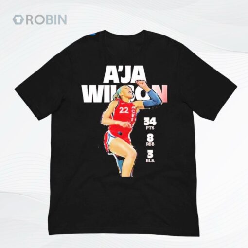 A’ja Wilson 34 Pts 8 Reb 3 Blk Shirt