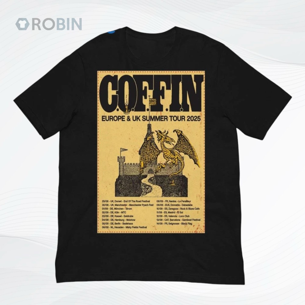 COFFIN Tour 2025 Europe & UK Poster Shirt COFFIN Tour 2025 Europe & UK Poster Shirt