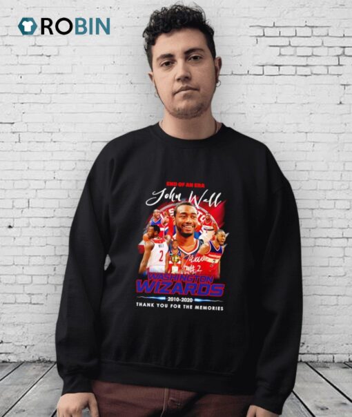End Of An Era John Wall Washington Wizards 2010 2020 Thank You For The Memories Shirt