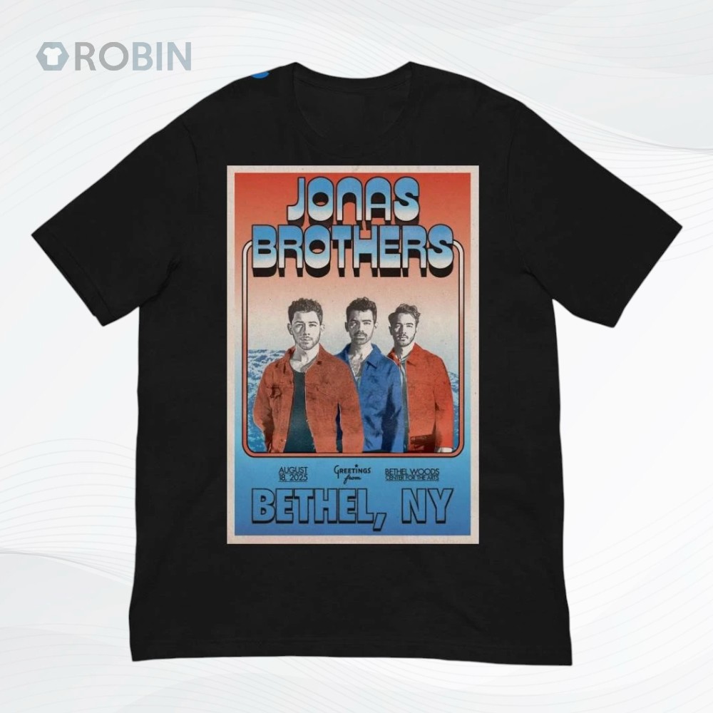 Jonas Brothers Aug 18 2025 Bethel, NY Poster Shirt Jonas Brothers Aug 18 2025 Bethel, NY Poster Shirt
