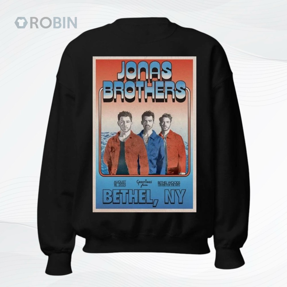 Jonas Brothers Aug 18 2025 Bethel, NY Poster Shirt Jonas Brothers Aug 18 2025 Bethel, NY Poster Shirt