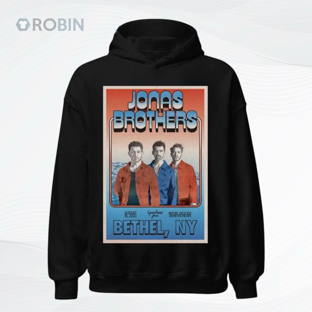 Jonas Brothers Aug 18 2025 Bethel, NY Poster Shirt Jonas Brothers Aug 18 2025 Bethel, NY Poster Shirt