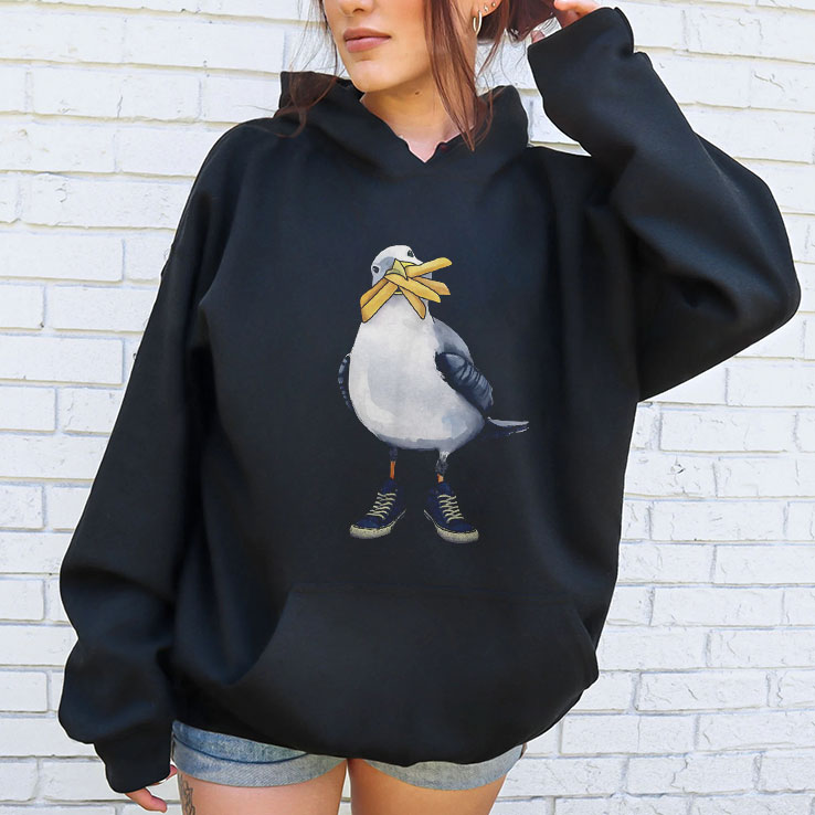 Seagull With Fries And Sneakers Fun Shirt Seagull With Fries And Sneakers Fun Shirt