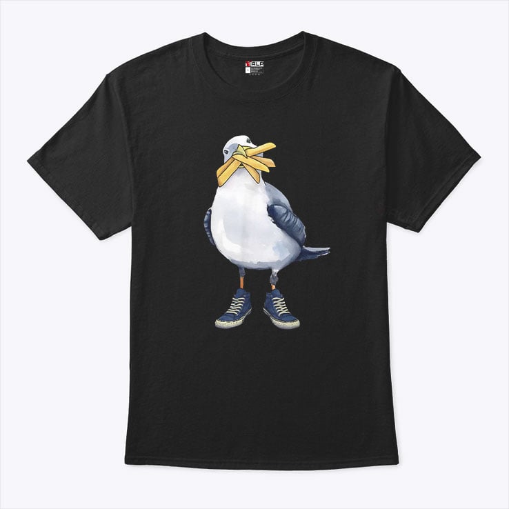 Seagull With Fries And Sneakers Fun Shirt Seagull With Fries And Sneakers Fun Shirt