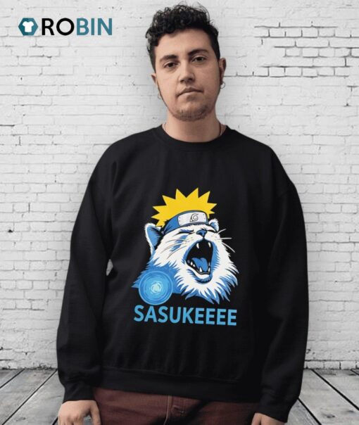 Yellow Ninja Cat Sasukeeee Shirt