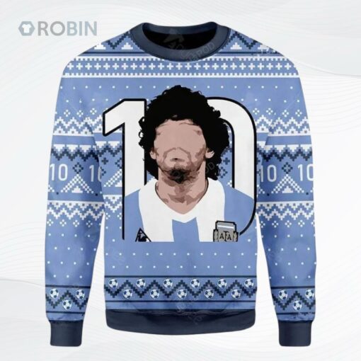10 Diego Maradona Ugly Christmas Sweater, Sweatshirt