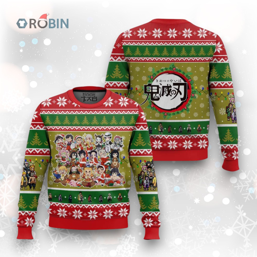 3D Anime Demon Slayer Squad Corps Ugly Christmas Sweater 3D Anime Demon Slayer Squad Corps Ugly Christmas Sweater