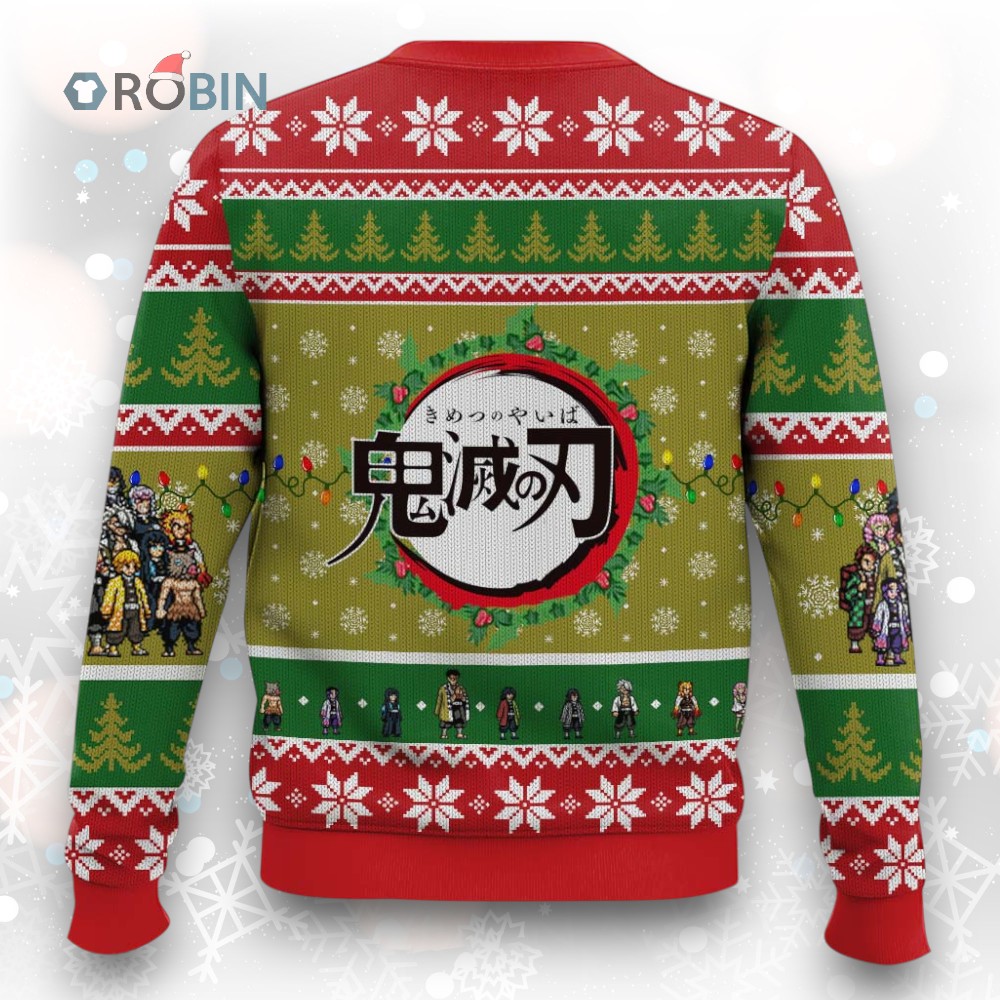 3D Anime Demon Slayer Squad Corps Ugly Christmas Sweater 3D Anime Demon Slayer Squad Corps Ugly Christmas Sweater