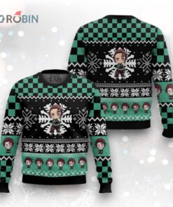 3D Anime Demon Slayer Tanjiro Kamado Ugly Christmas Sweater