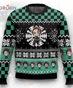 3D Anime Demon Slayer Tanjiro Kamado Ugly Christmas Sweater