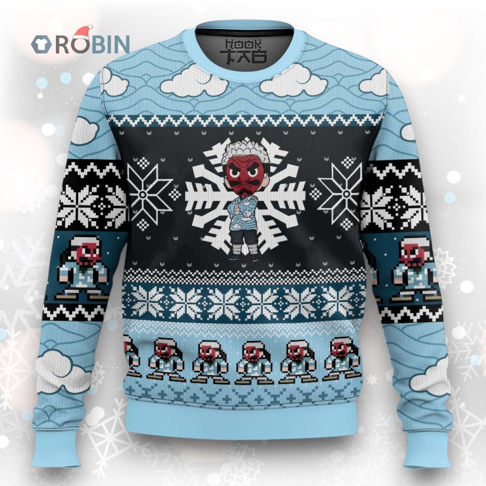 3D Anime Demon Slayer Urokodaki Sakonji Ugly Christmas Sweater 3D Anime Demon Slayer Urokodaki Sakonji Ugly Christmas Sweater