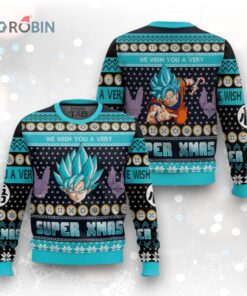 3D Anime Dragon Ball Goku Saiyan Fandom Ugly Christmas Sweater