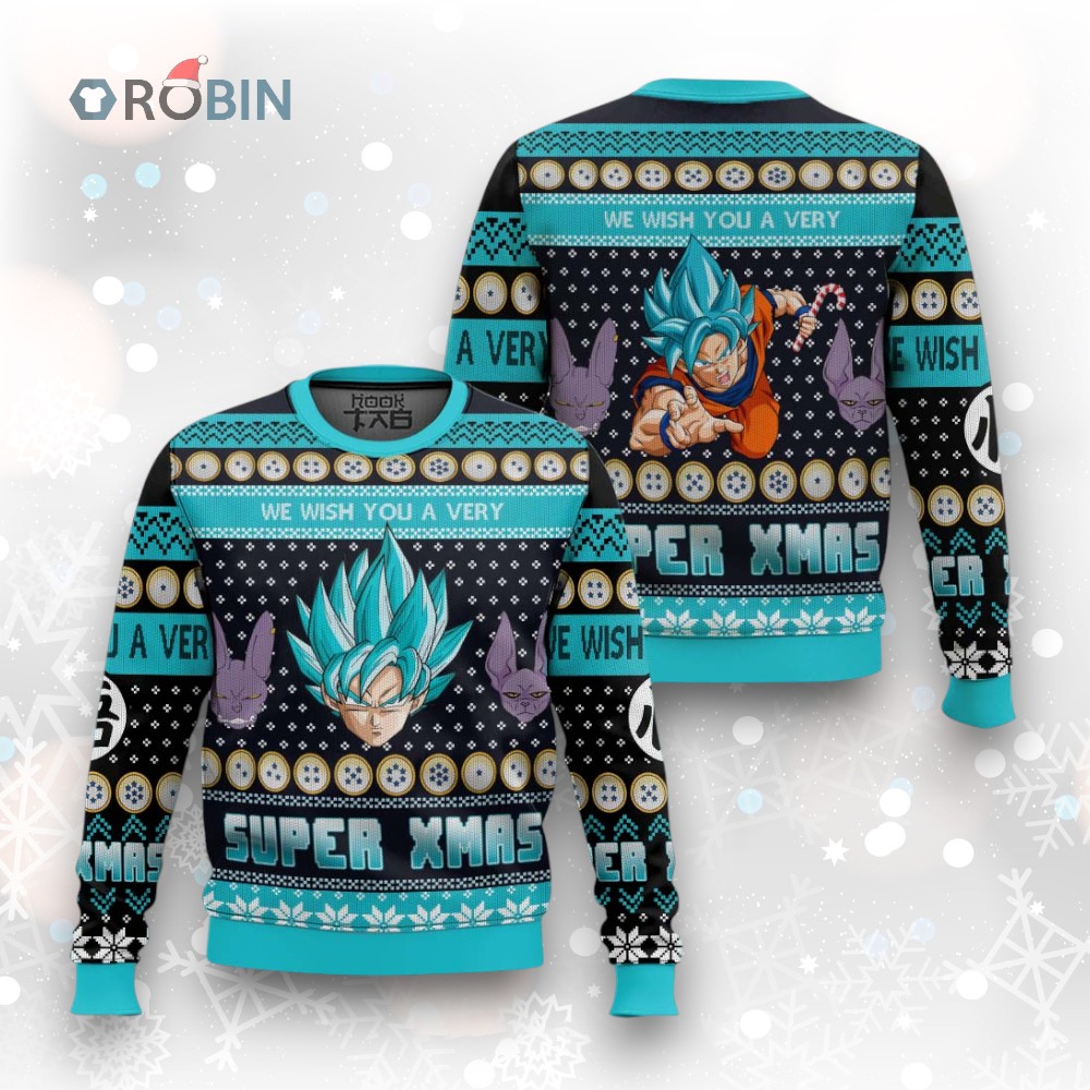 3D Anime Dragon Ball Goku Saiyan Fandom Ugly Christmas Sweater 3D Anime Dragon Ball Goku Saiyan Fandom Ugly Christmas Sweater