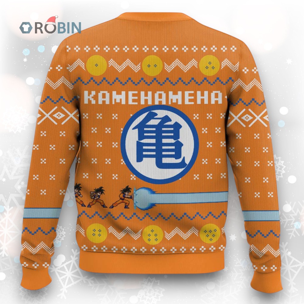 3D Anime Dragon Ball Kamehameha Ugly Christmas Sweater 3D Anime Dragon Ball Kamehameha Ugly Christmas Sweater