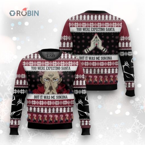 3D Anime Jujutsu Kaisen Santa Sukuna Custom Fandom Ugly Christmas Sweater